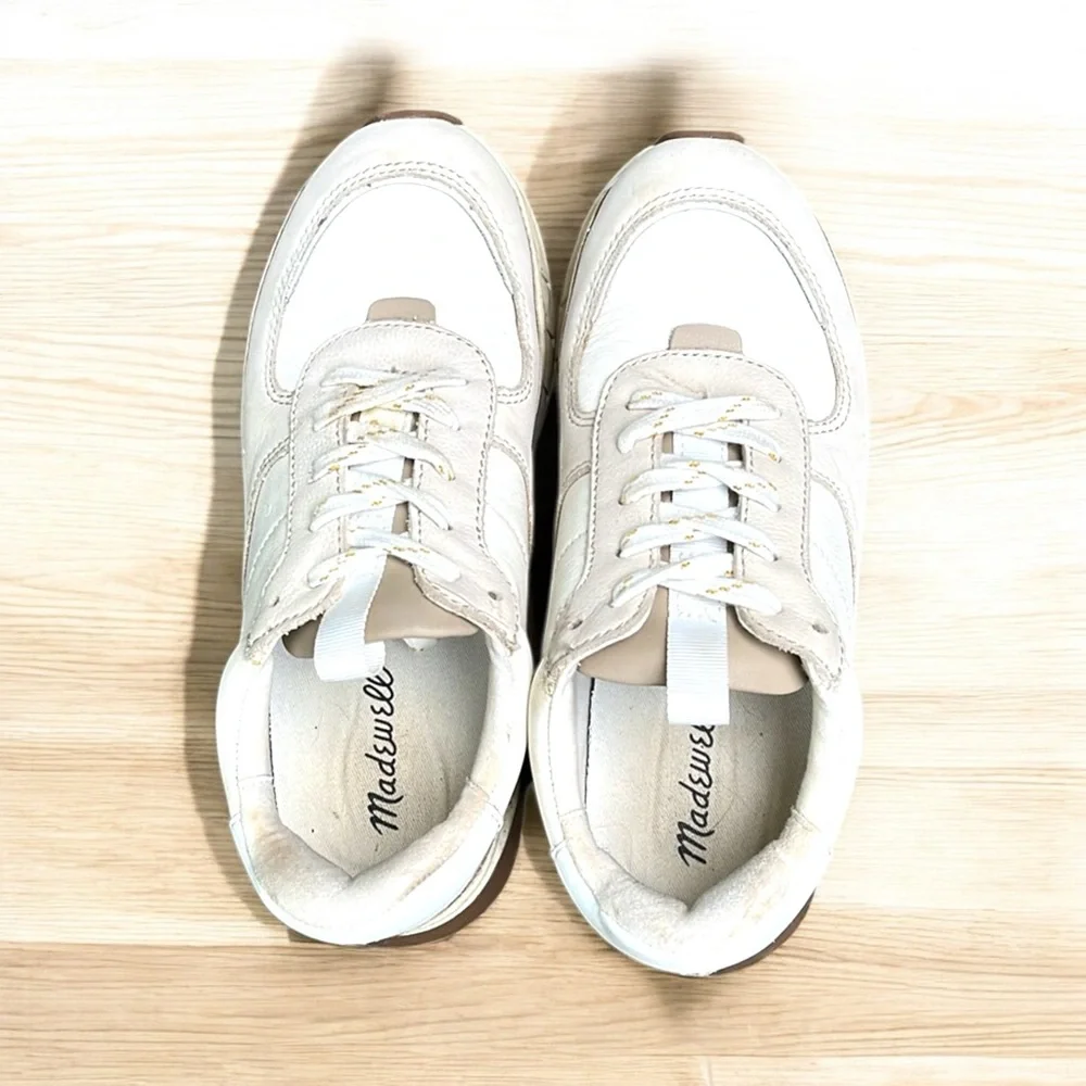 Madewell Kickoff Trainer Sneaker in Antique Cream Women’s Size 5 1/2